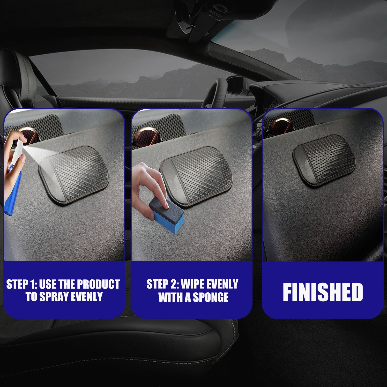 Car Plastic Refurbisher, Coating, Dust Prevention, Interior Shine ,100ml