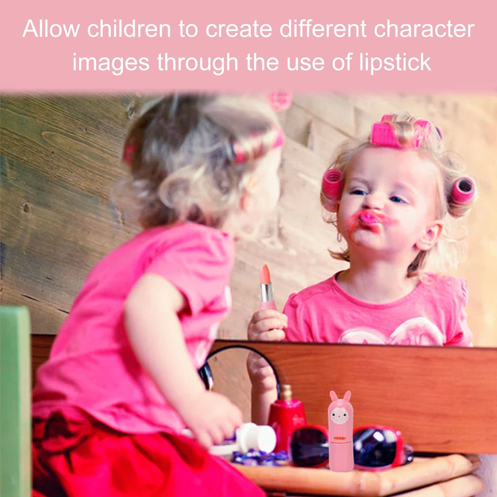 Cute Toy Lipstick for Kids, Safe Play Makeup, Imaginative Role Play, Gift Idea ,6g
