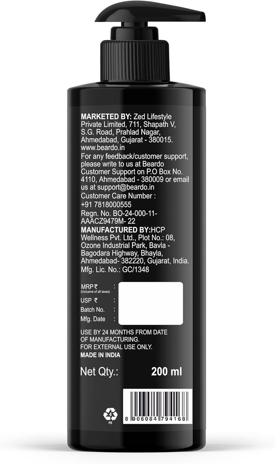 Beardo Activated Charcoal Face Wash 200ml