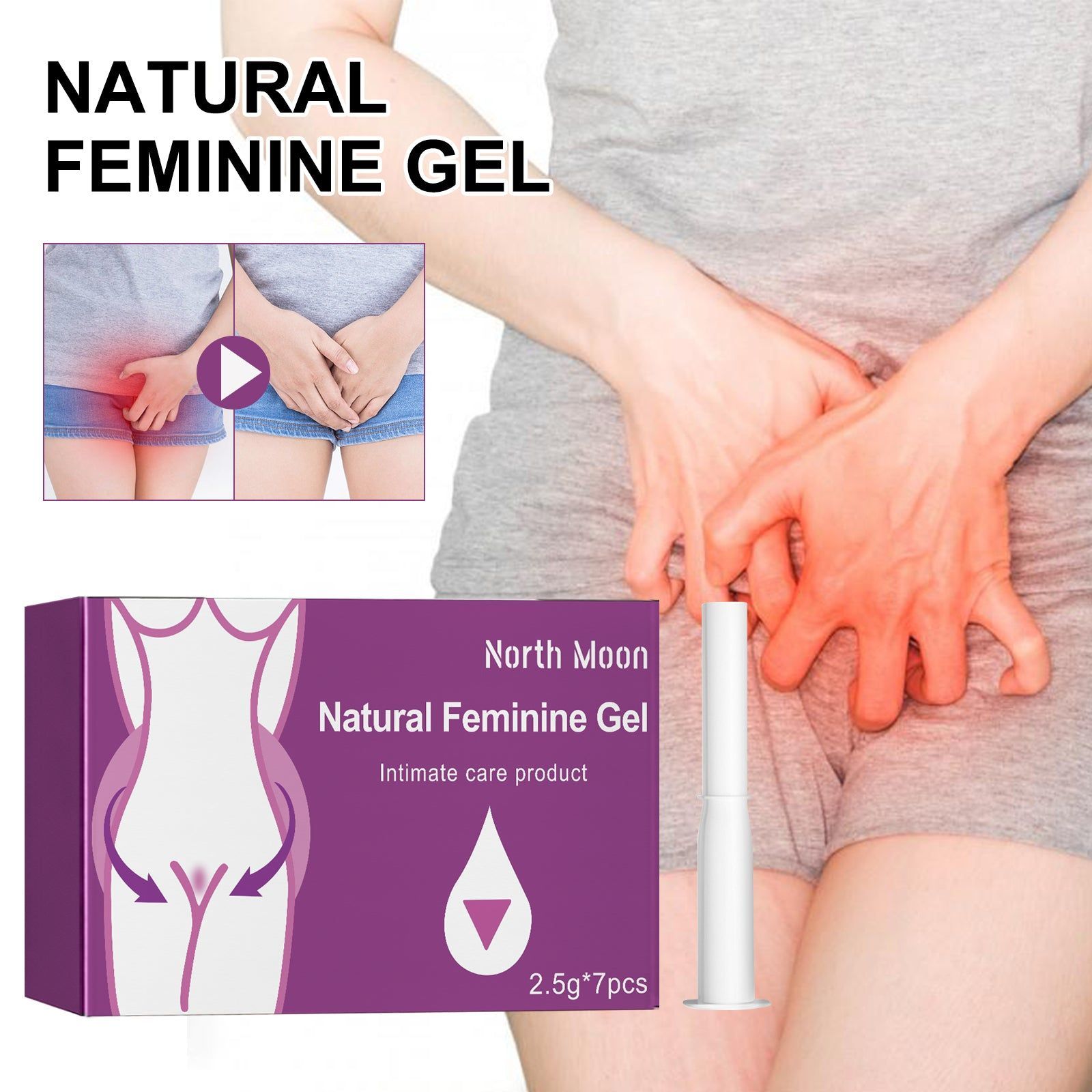 Body Care Gel, Moisturizes, Cleanses, Tones, and Detoxifies for Feminine Wellness ,2.5g*7pcs