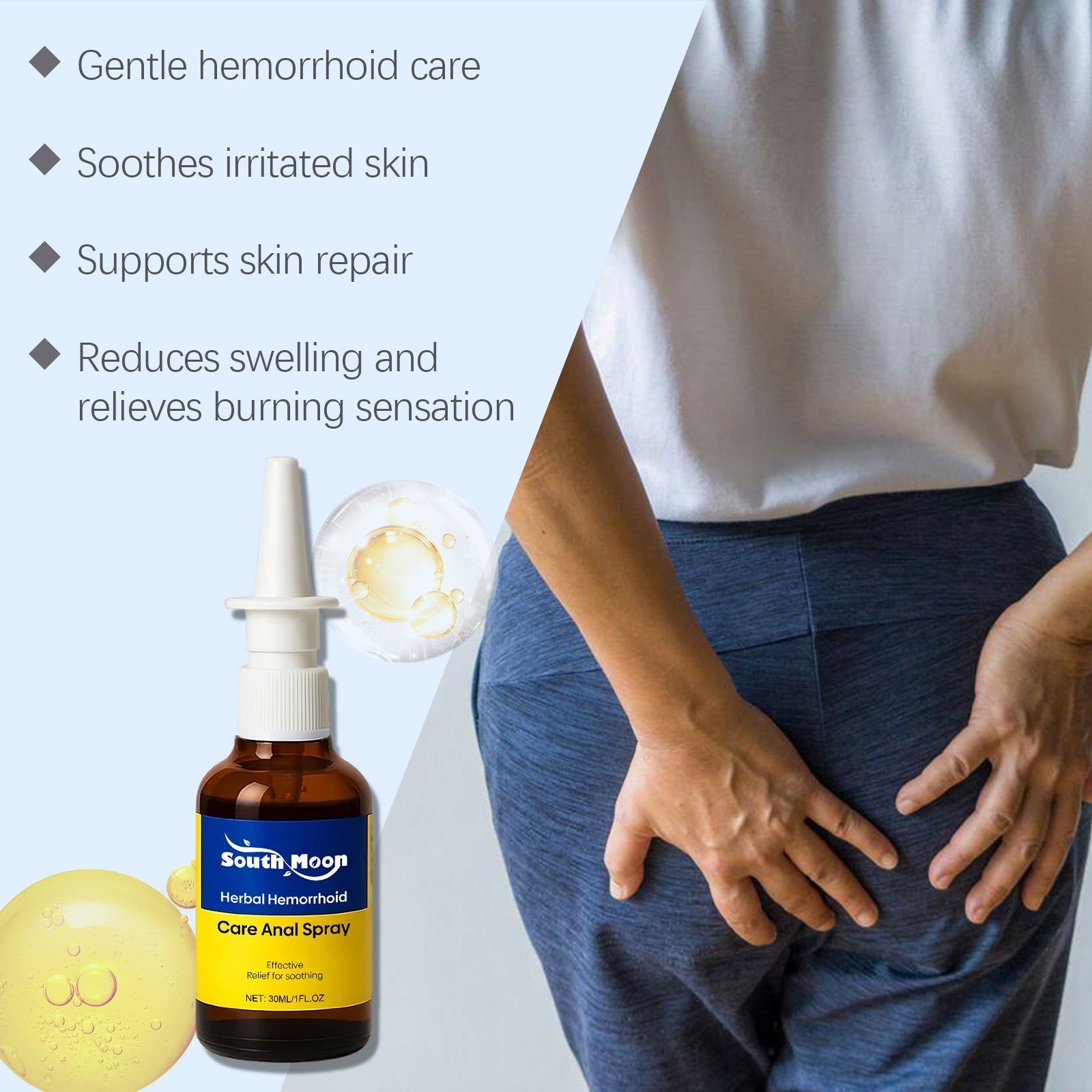 Body Care Spray, Gentle Aloe Vera, Coconut Oil, Tea Tree, Soothes & Refreshes ,30ml