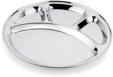 Stainless Steel Round 4 Compartment Thali Plate