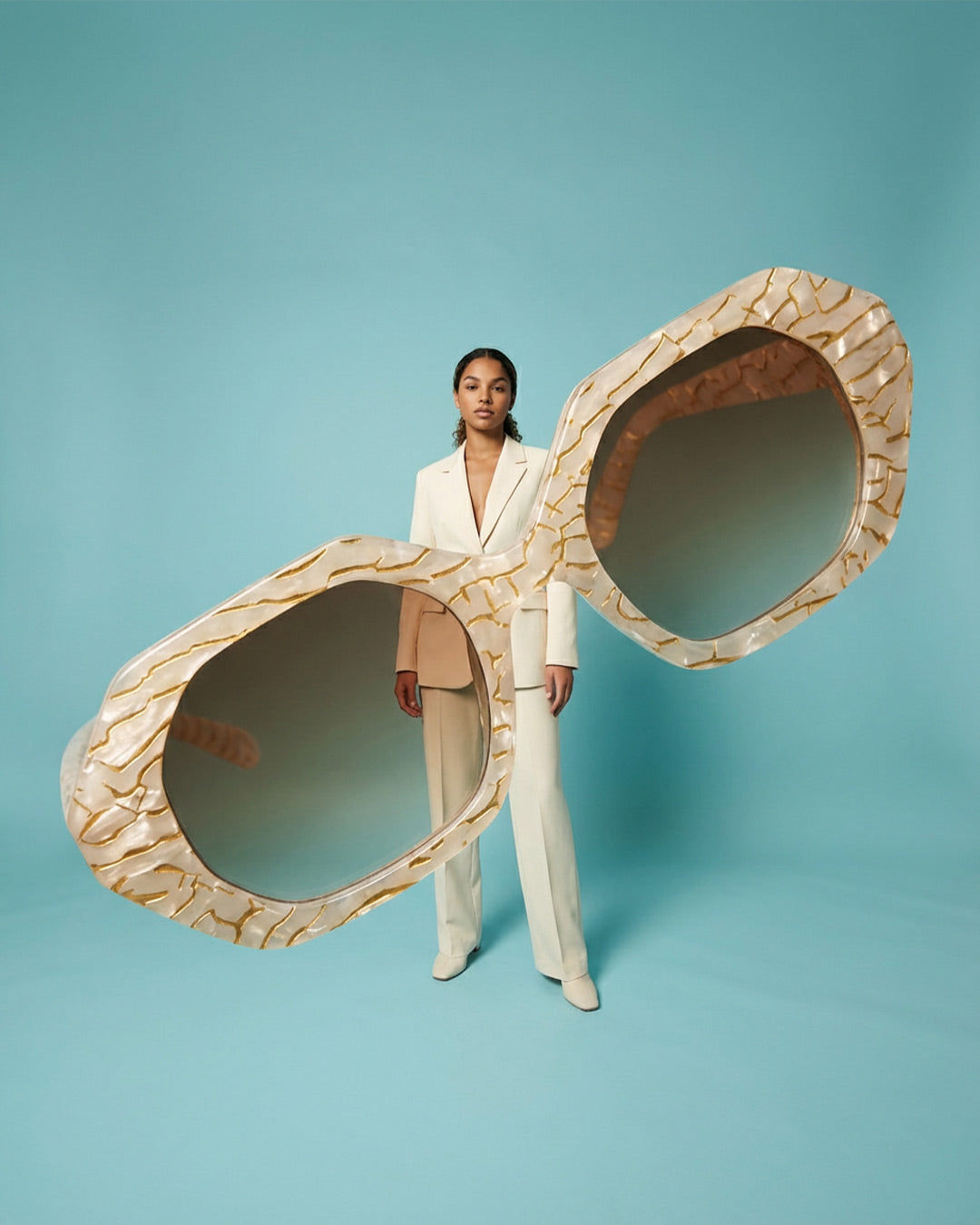 Urban Outfitters white gold sunglasses