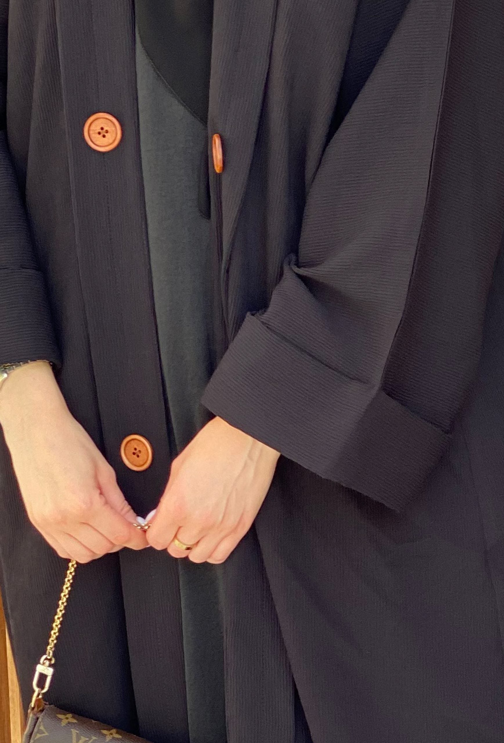 MOISTREET Black Abaya Set Comes with Under Dress and Sheila