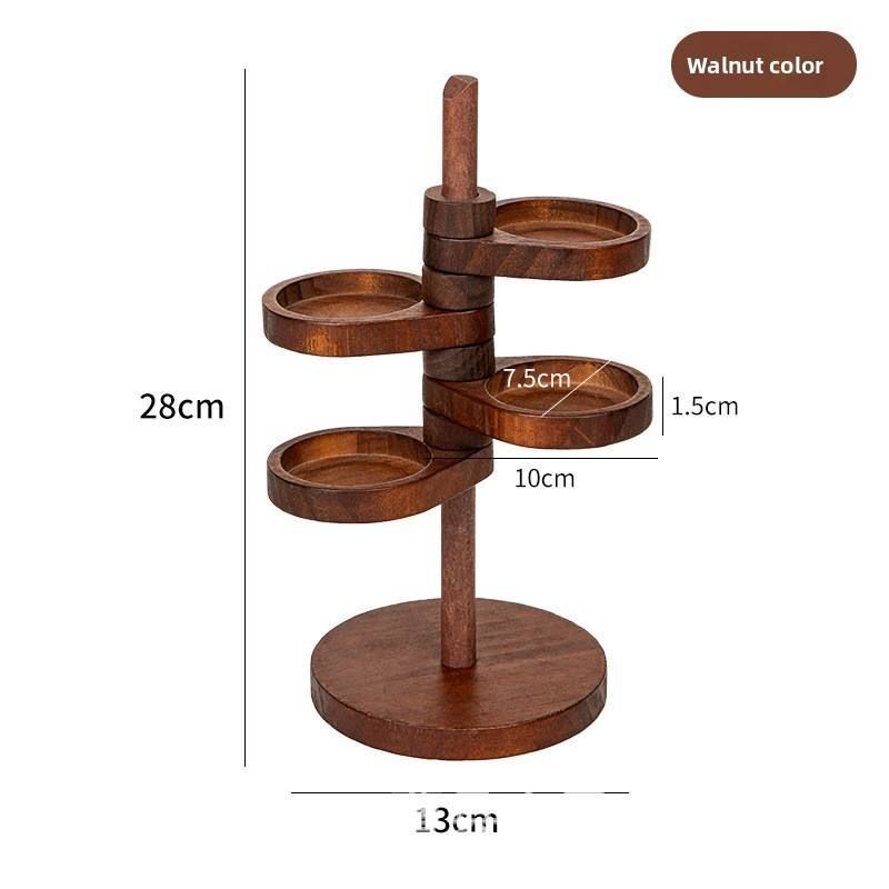 4 Layer Rotatable Wooden Jewelry Tray Travel Jewelry Organizer for Rings Necklaces Bracelets