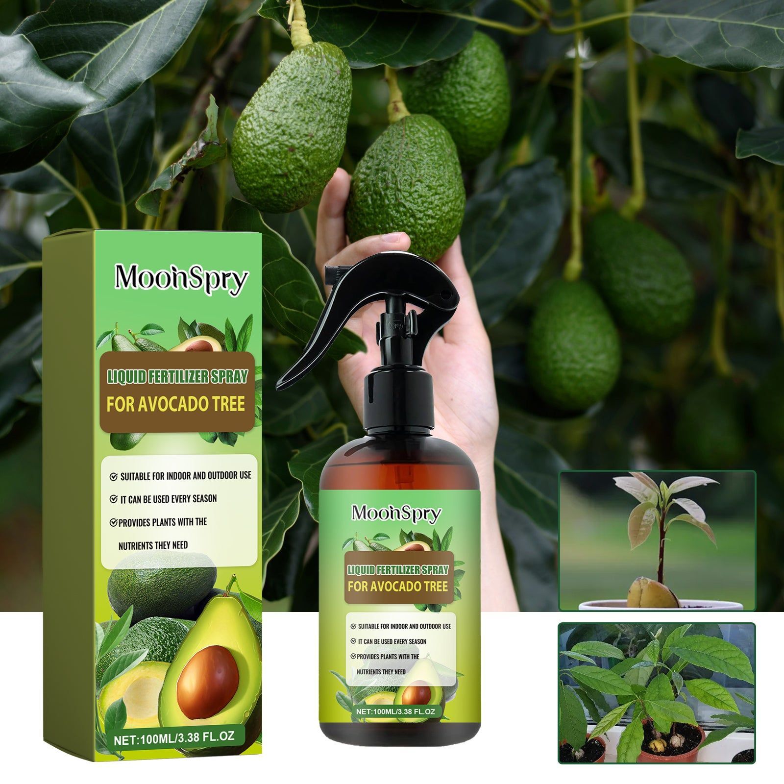 Boost Plant Nutrition Spray for Healthy Avocado Trees, Pest Resistance, Fast Growth ,100ml