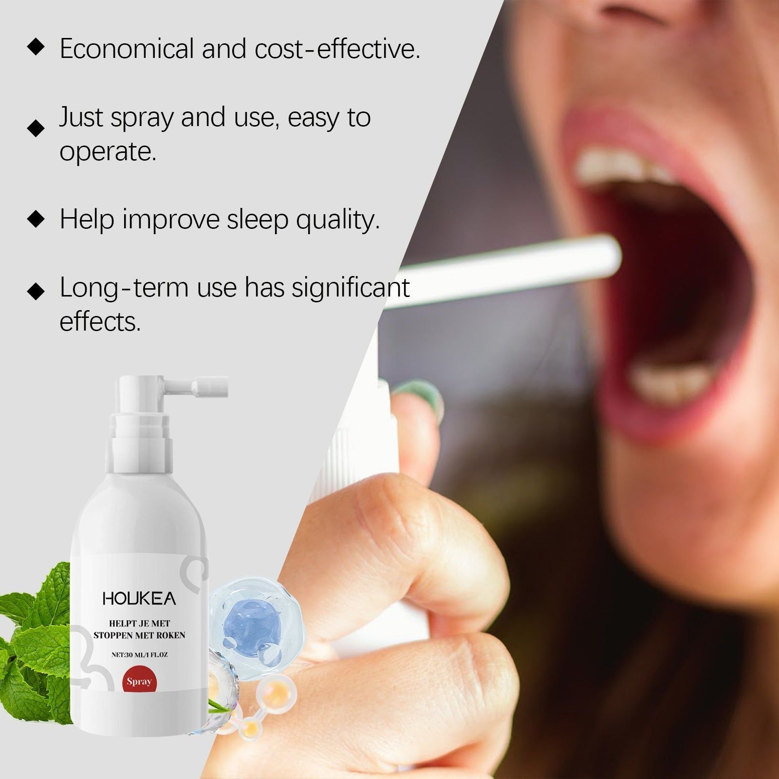 Breath Spray, Natural Fresh Breath, Quit Smoking Aid, Eliminate Bad Breath ,30ml