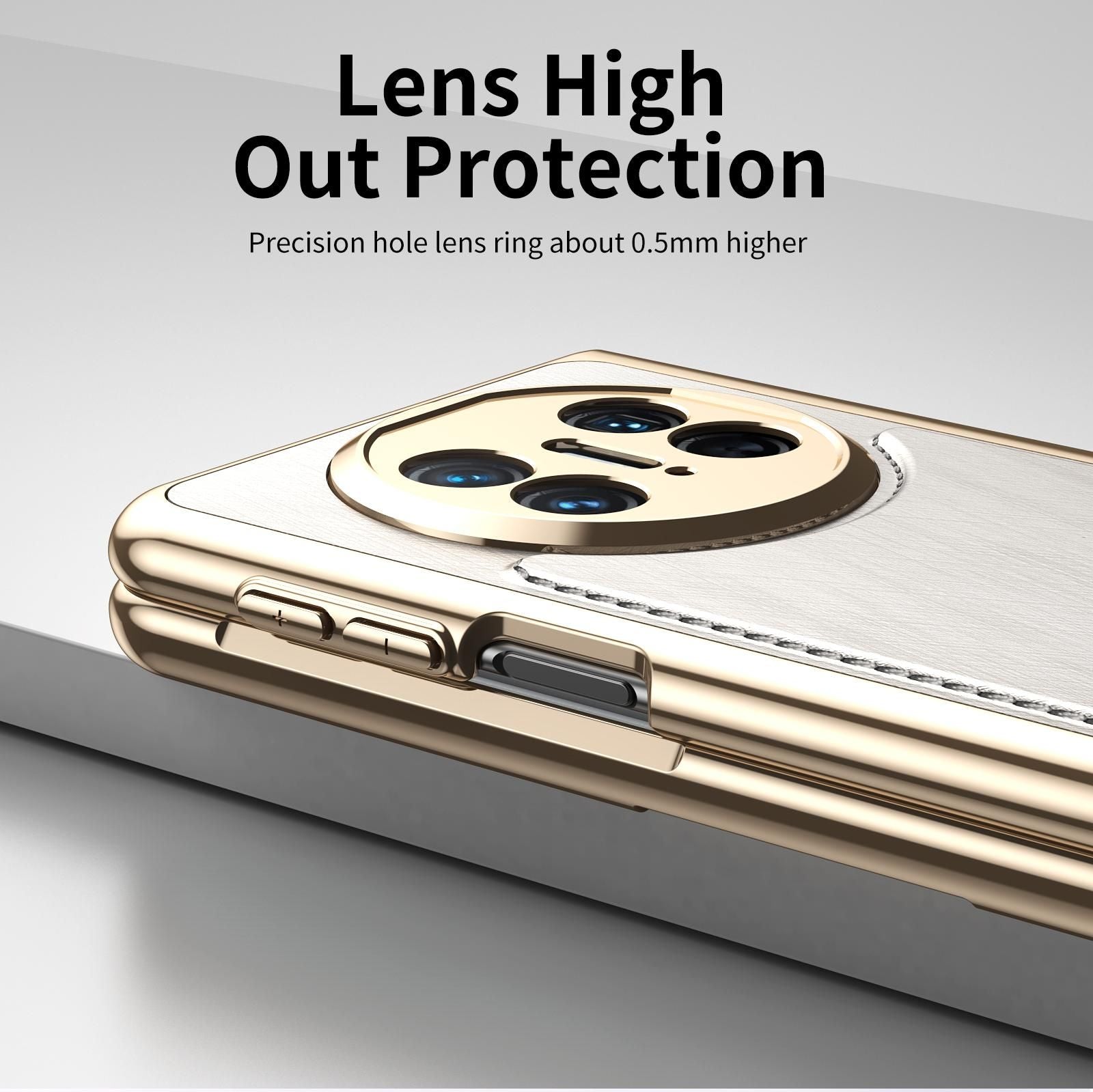 Plating Silver Brocade Case For Huawei Mate X5