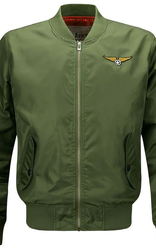 Men Bomber Jacket Stand Collar Zipper Flight Short Jacket Slim Tactical Windbreaker