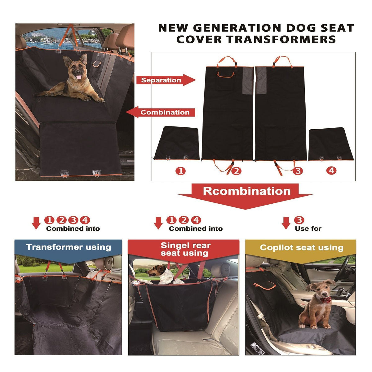 Dog Car Seat Cover Car Rear Back Seat Mat Hammock Cushion Protector Waterproof Mat Pet Blanket