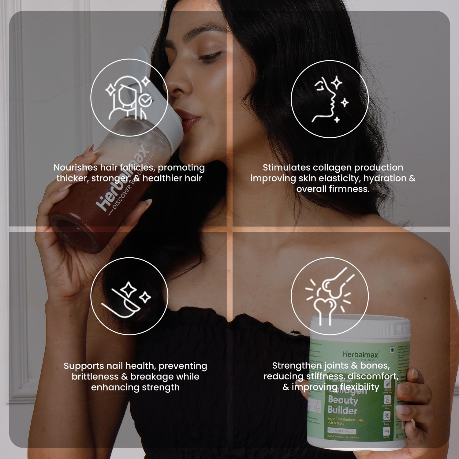 Herbal max 100% Veg Collagen Builder Mixed Fruit 195 Grams