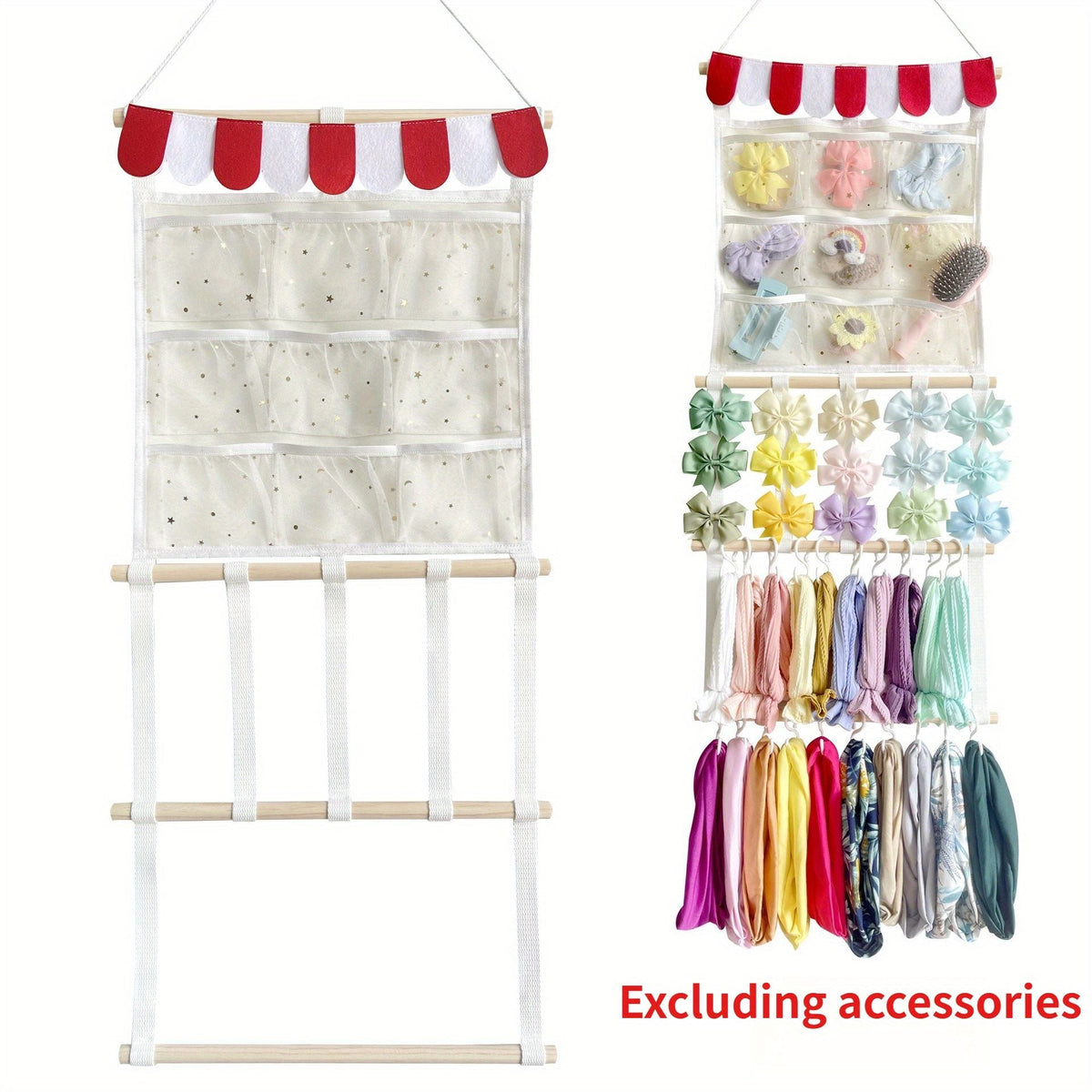 Hair Bow Holder Headband Organizer for Girls Hair Clip Hanger Wall Hanging Decor