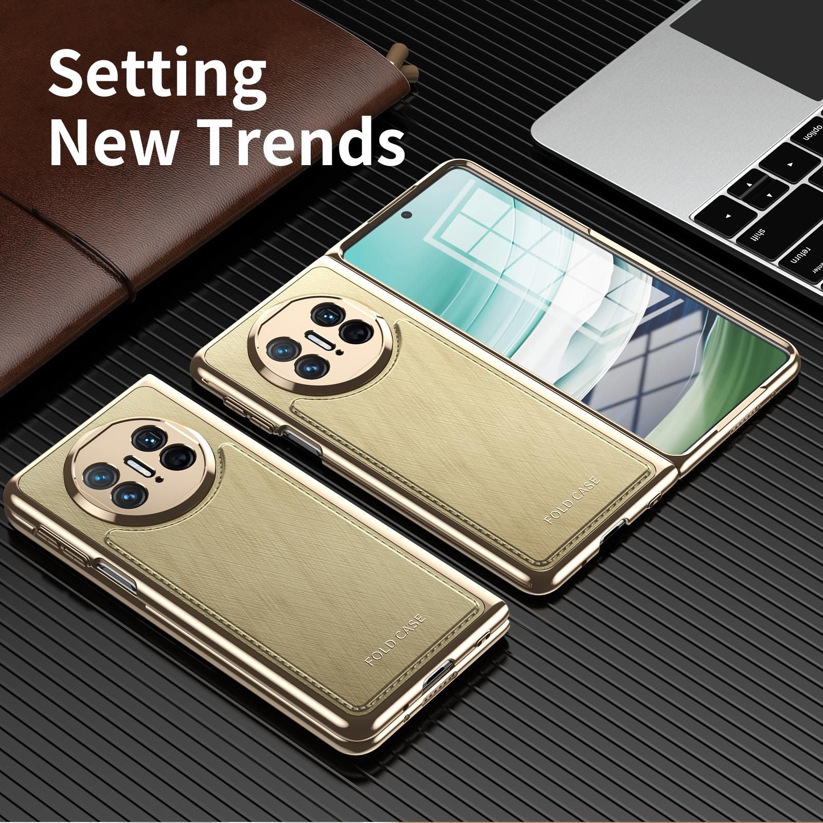 Plating Silver Brocade Case For Huawei Mate X3