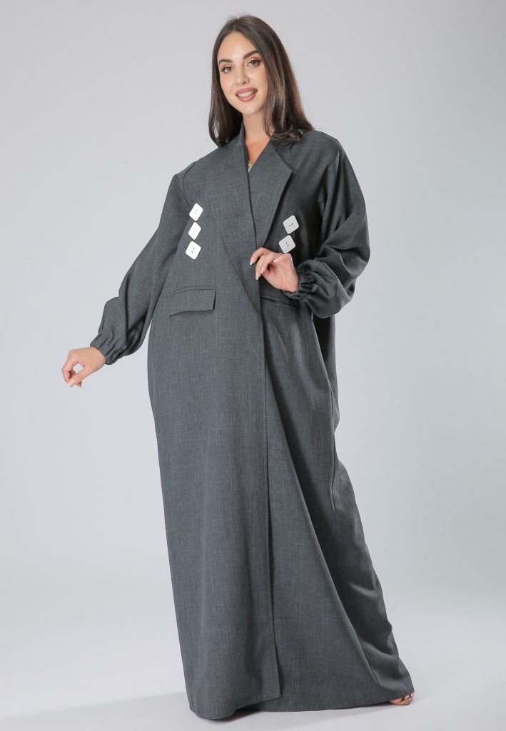 MOiSTREET Grey Coat Abaya Dress