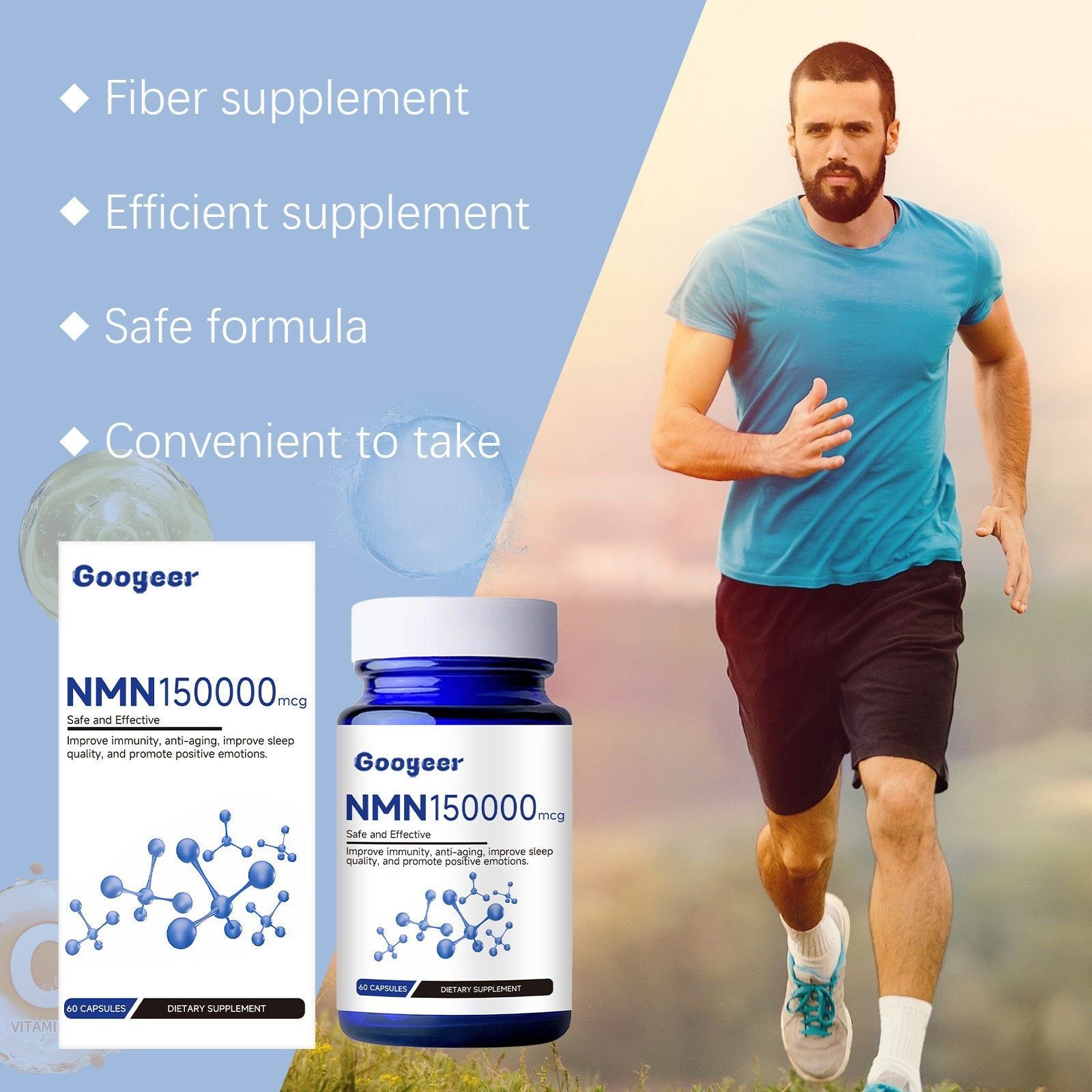 Body Care Supplement, Immune Boost, Vitality Support, Easy to Swallow ,60capsules