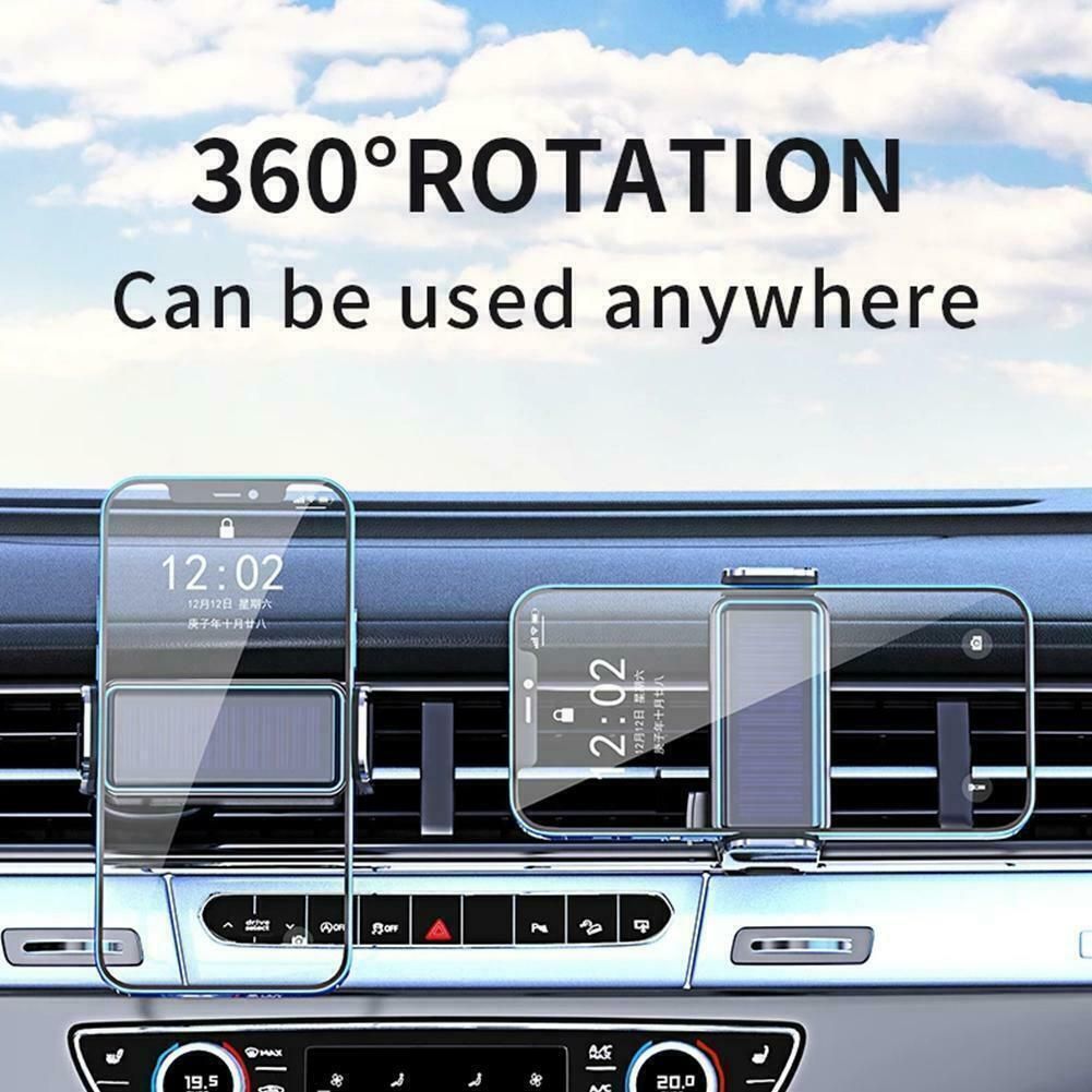 Car Phone Holder Solar Automatic Retractable Smartphone Stand With Double Base