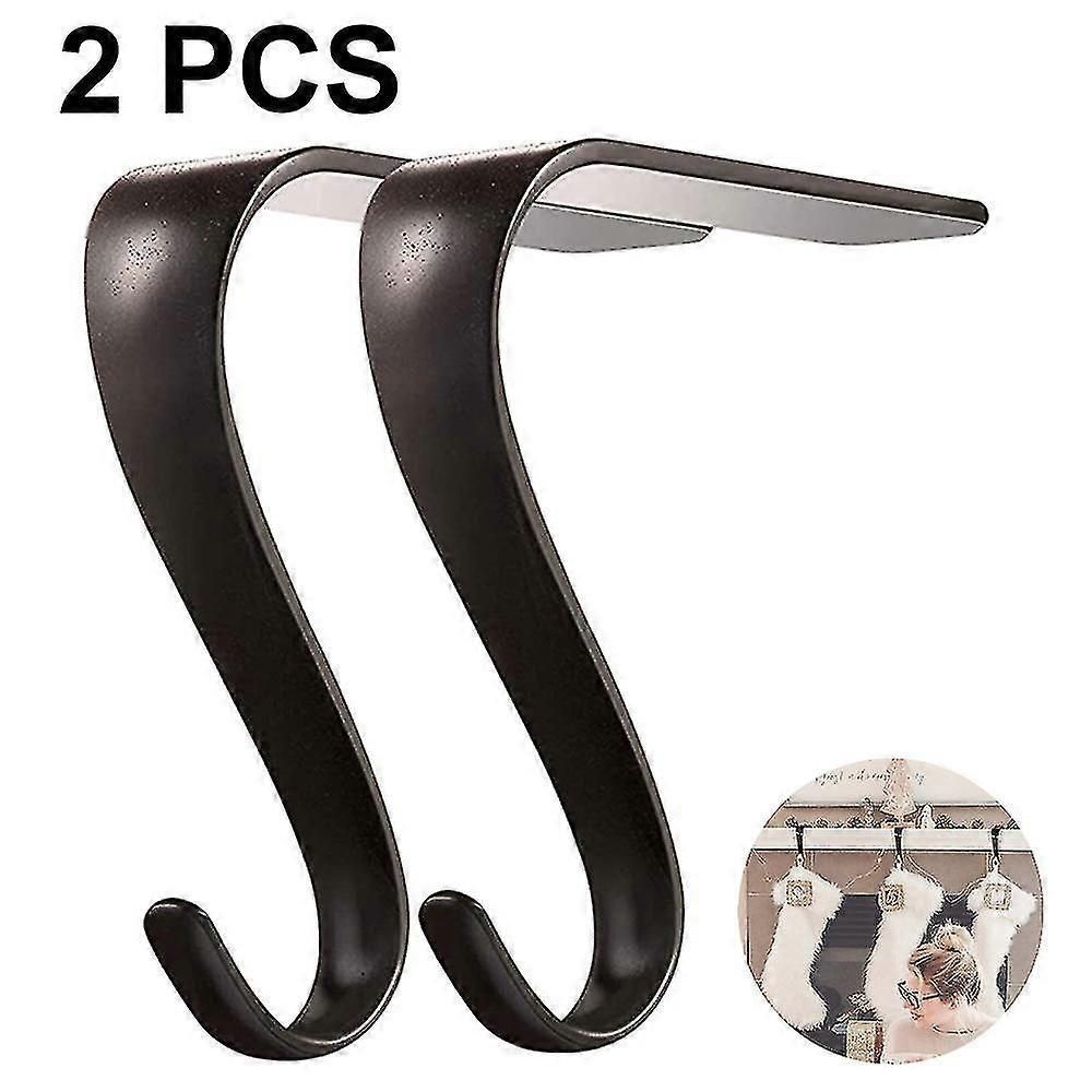 Christmas Stocking Holders Metal Fireplace Stocking Hook Garland Mantle Hook For Christmas Decoration (2 Pcs)
