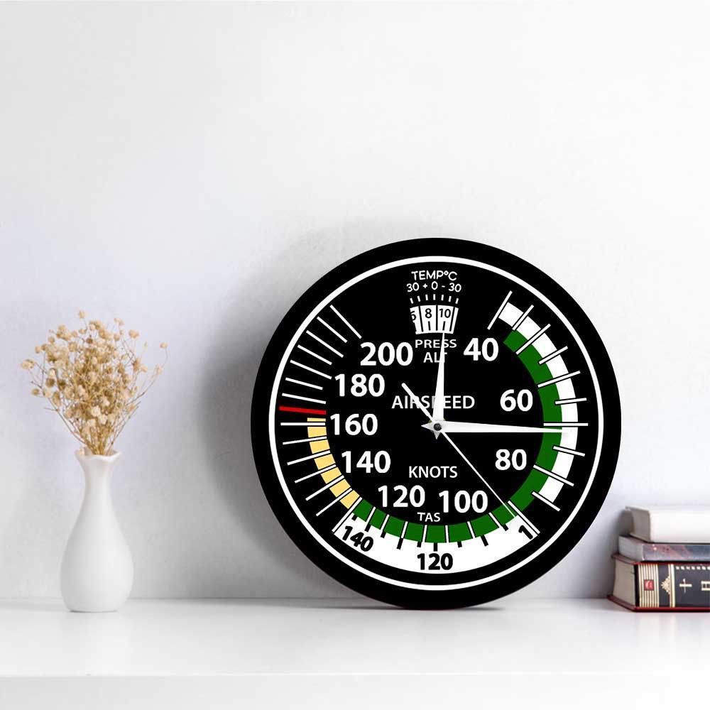 12 Inch Acrylic Airspeed Indicator Wall Clock Aviation Home Pilot Decor