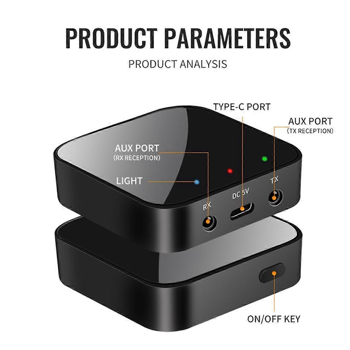 Bluetooth Computer Transmitter Receiver 2-in-1 5.3 Bluetooth Adapter