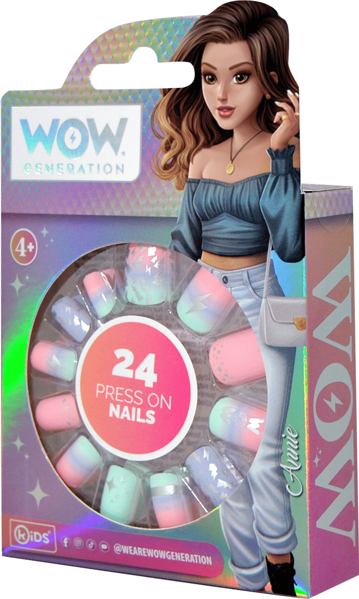 Set of 24 Adhesive Nails-WOW Generation
