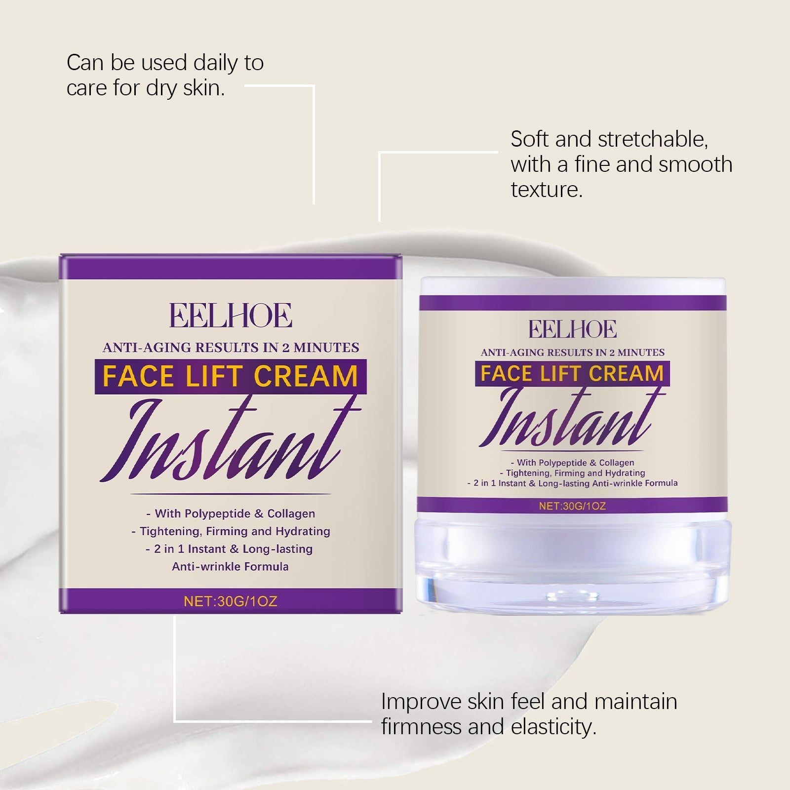 Collagen Facial Care Cream, Anti-Aging, Hydrating, Firming, Fine Lines Treatment ,30g