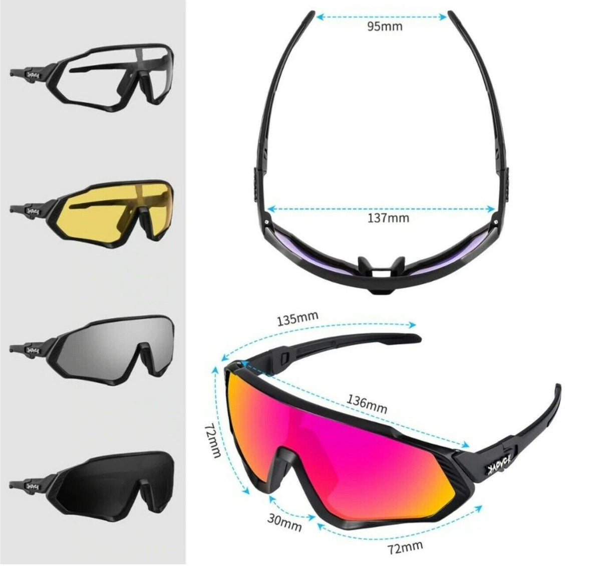 Photochromic Cycling Glasses Road Mountain Bike Eyewear Outdoor MTB Sports Sunglasses