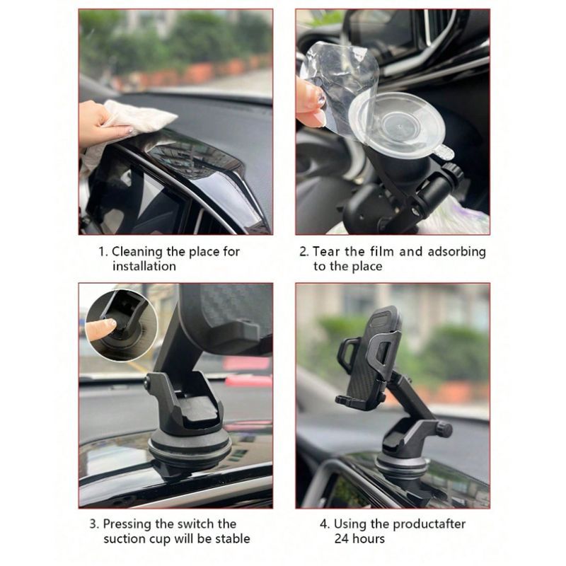 Car Phone Holder Universal Suction Cup Cellphone Stand For Windshield Dashboard