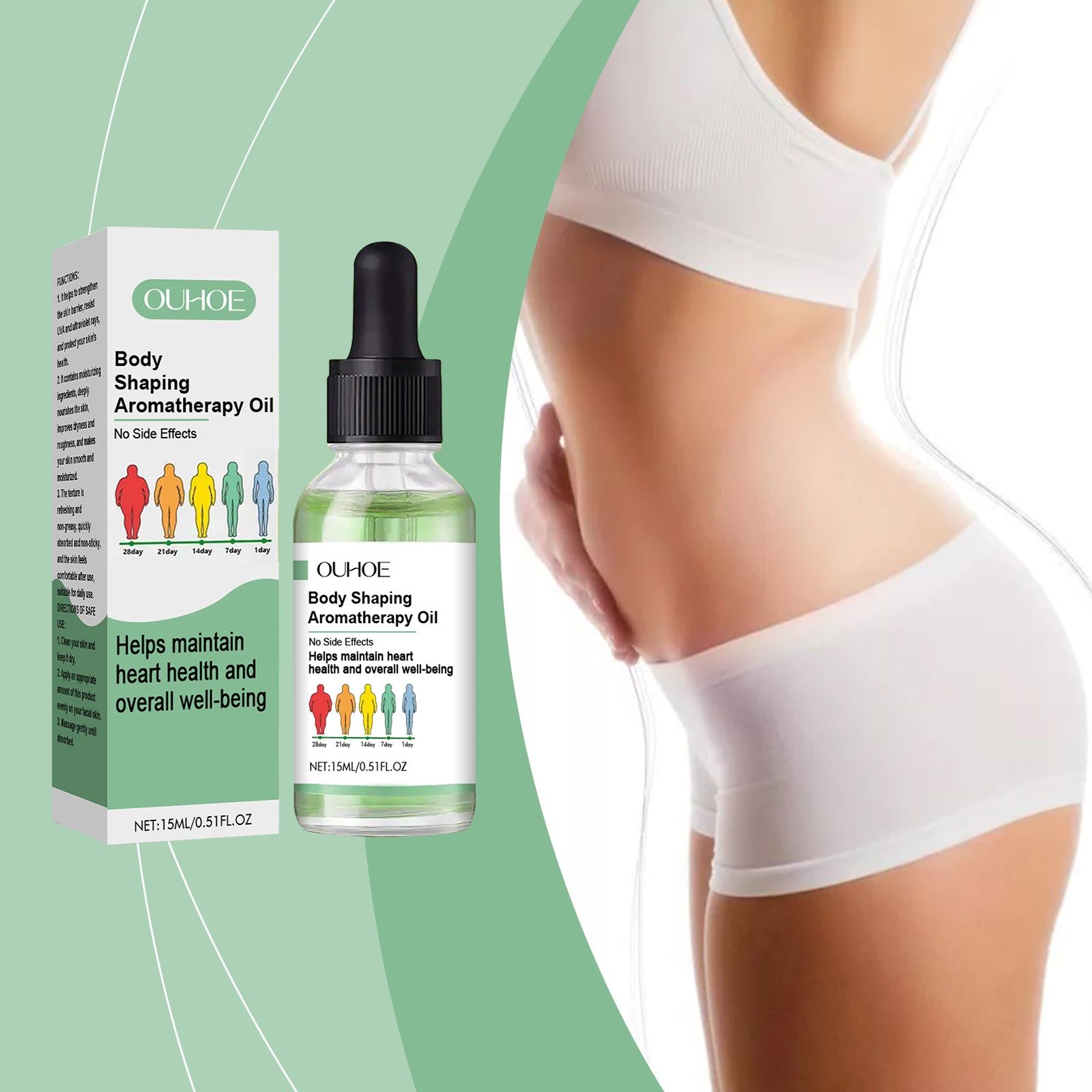 Body Care Essential Oil, Moisturizing, Elastic, Firm Skin, Daily Massage ,15ml