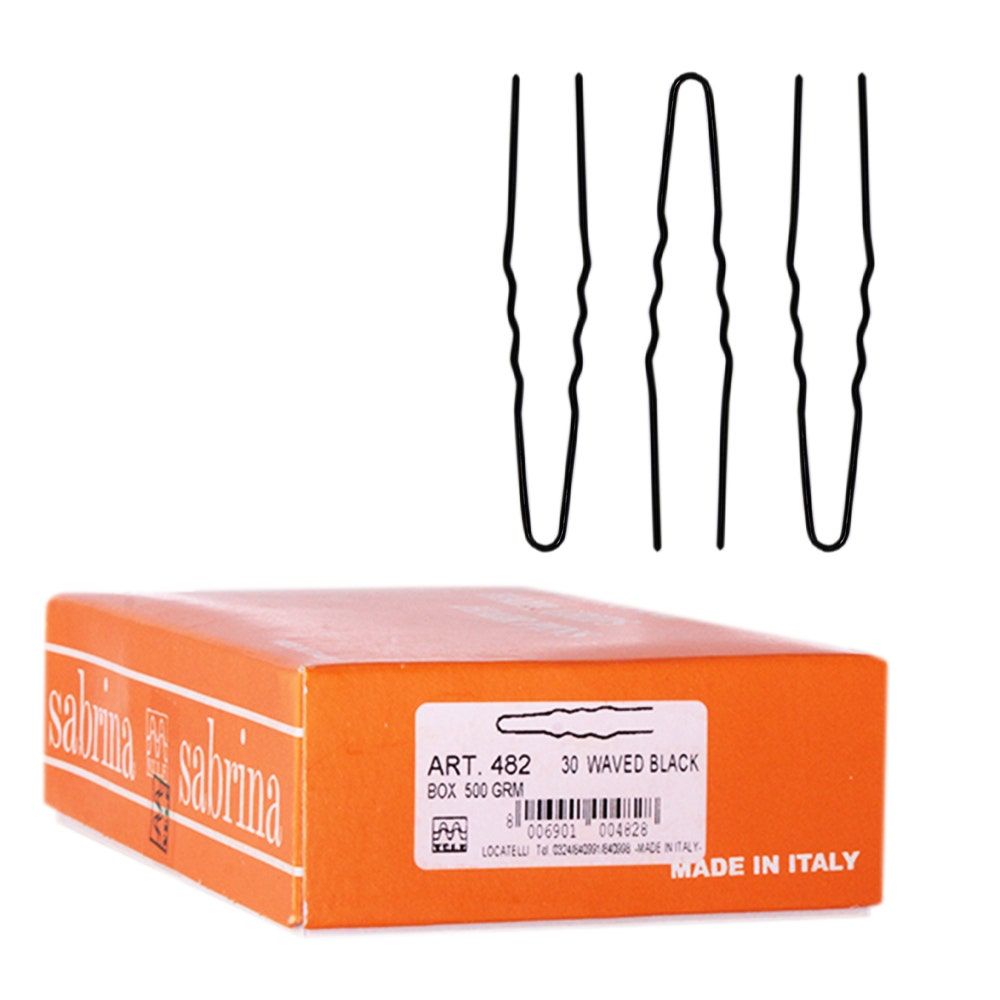 Locatelli Hair Pin Comune N.30, Waved Black, 500gm