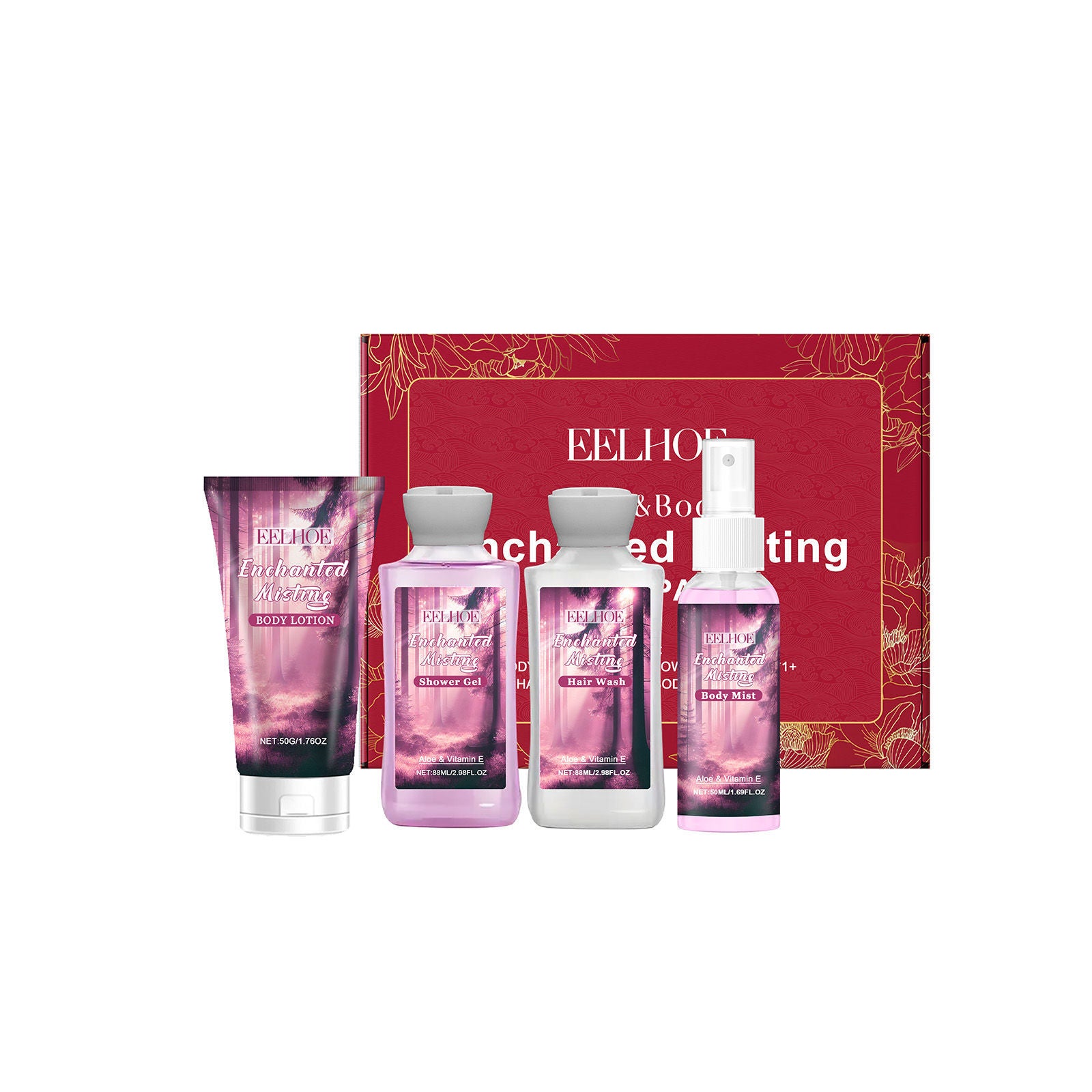 4-Piece Skincare Set Travel Kit, Hydrating, Nourishing, Moisturizing, All-in-One ,1set