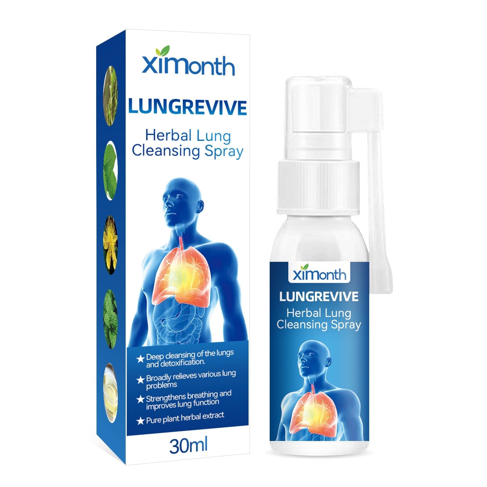 Body Care Spray for Lung Detox, Respiratory Relief, Nasal Congestion, Cough Relief ,30ml
