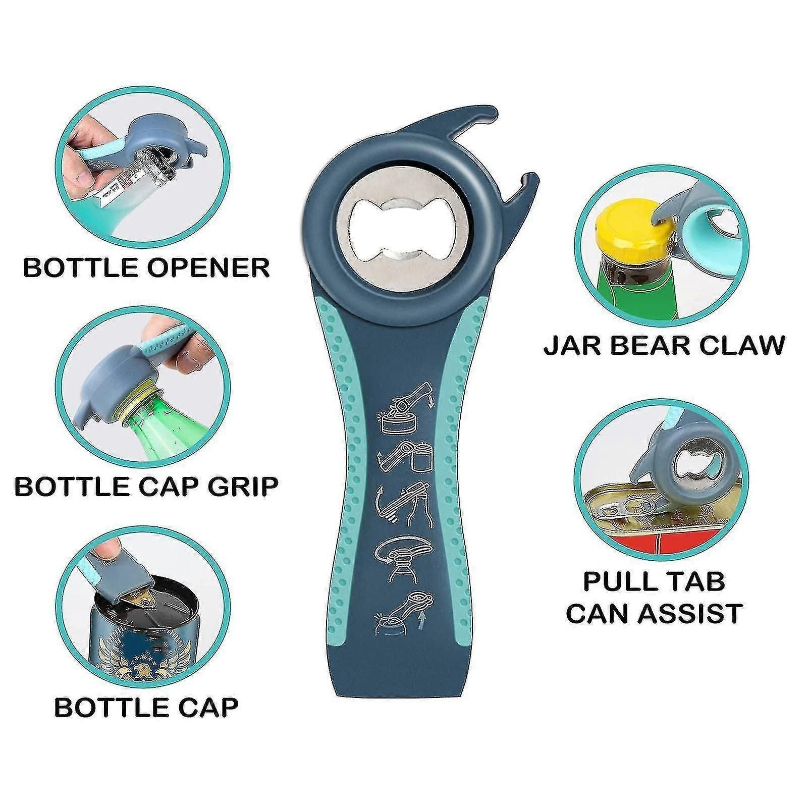 4pcs Jar Opener For Weak Hands Light Blue Fashion Design Bottle Opener For Seniors With Arthritis Tool