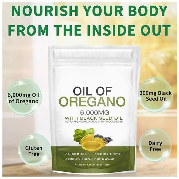 Oil of Oregano 6000mg with Black Seed Oil - 99% Carvacrol, 180 Softgels