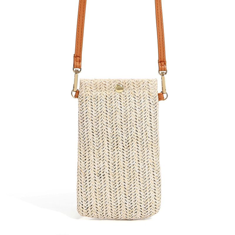 Women Straw Crossbody Shoulder Bag Small Cell Phone Purse Beach Woven Rattan Bags