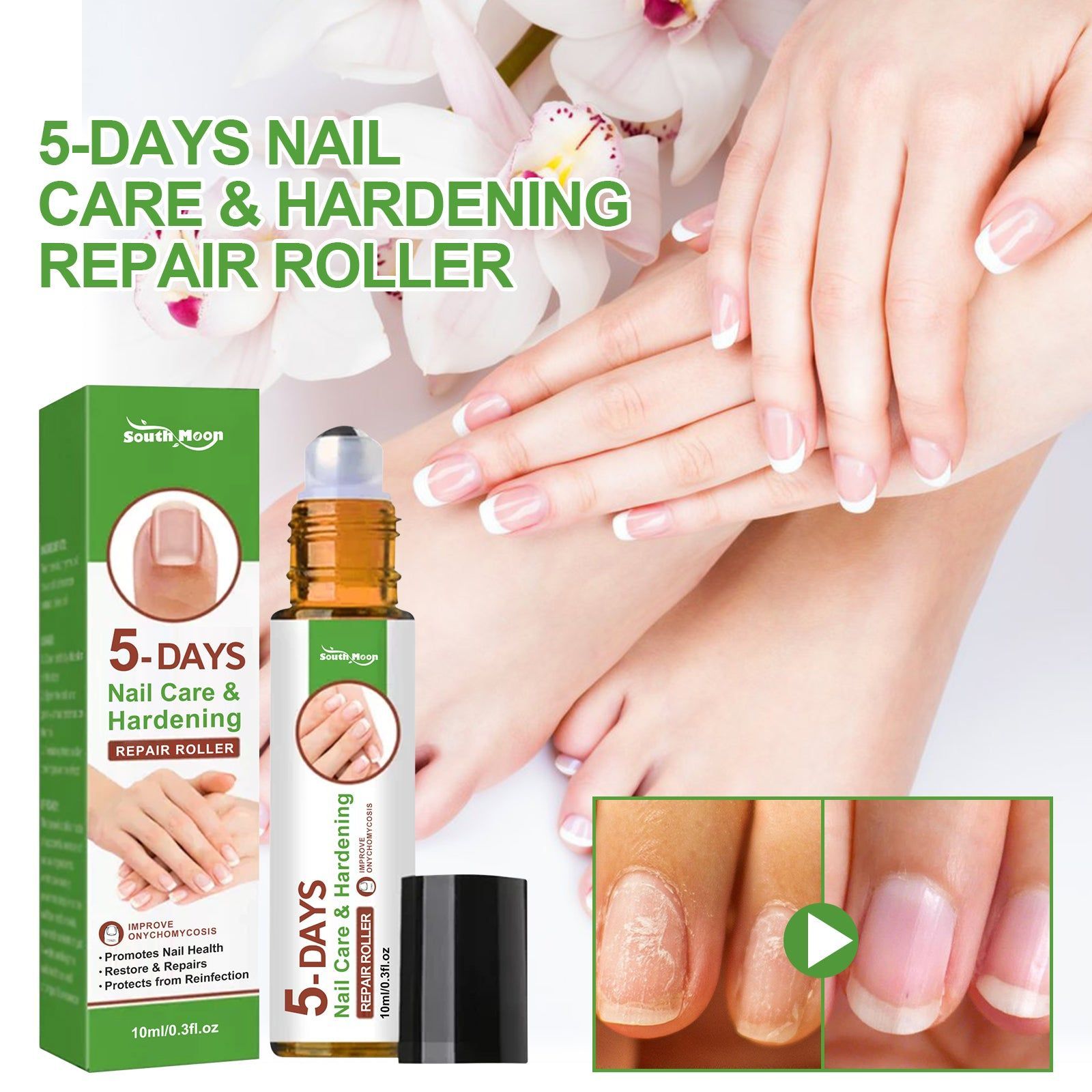 5-Day Nail Repair Roller, Nourishing, Strengthening, Fungal Treatment ,10ml/box