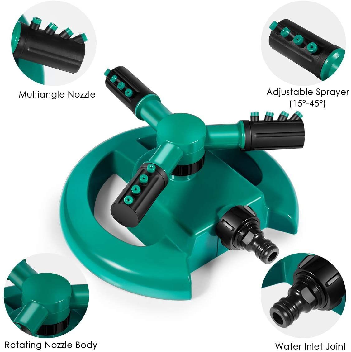 Lawn Water Sprinkler Adjustable 360 Degree Rotation Garden Sprinkler For Yard