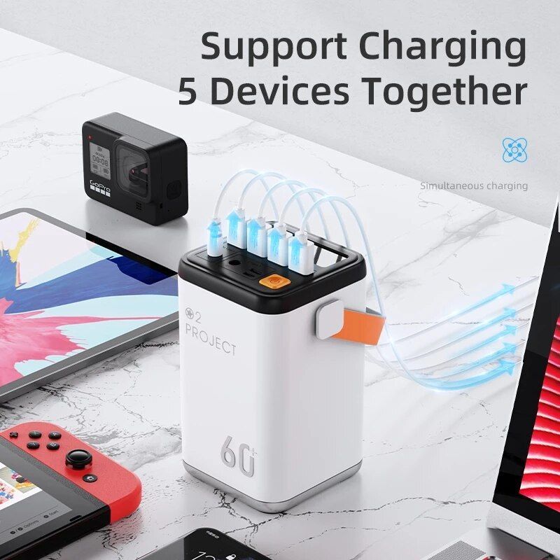 Power Bank Fast Charger 60000mah Power Station Outdoor Mobile 36W Energy Storage Power Supply
