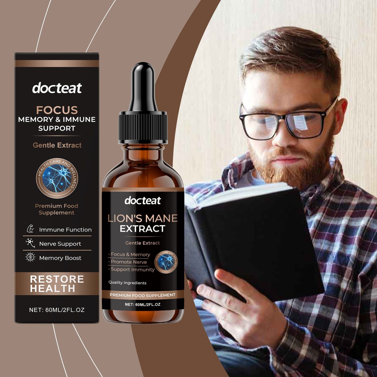 Boost Your Body Care Daily, Brain-Boosting Supplement Drops for Vitality ,60ml