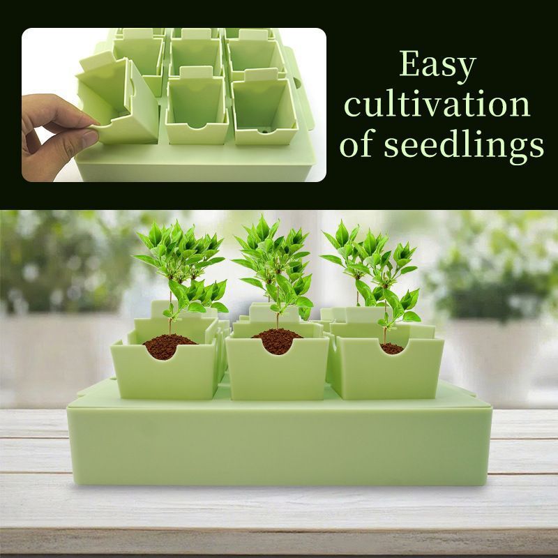 Seed Starter Tray Dual Purpose Handles for Easy Transplanting Labeling Reusable Germination Kit