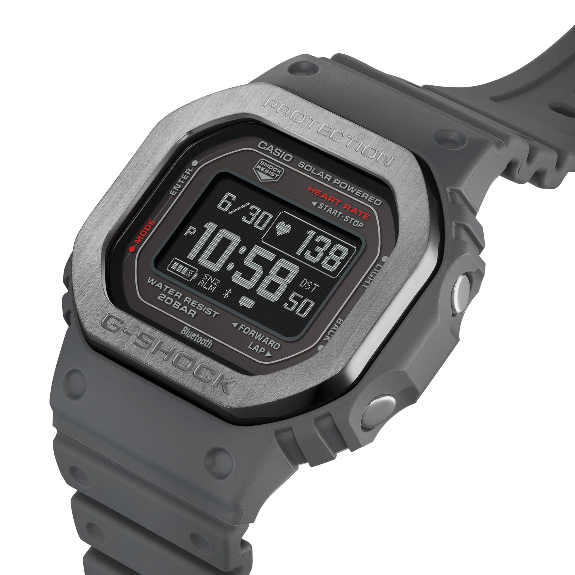 ساعة كاسيو G-SHOCK DW-H5600MB الذكية المزودة بتقنية Bluetooth والمخصصة للياقة البدنية والصحة