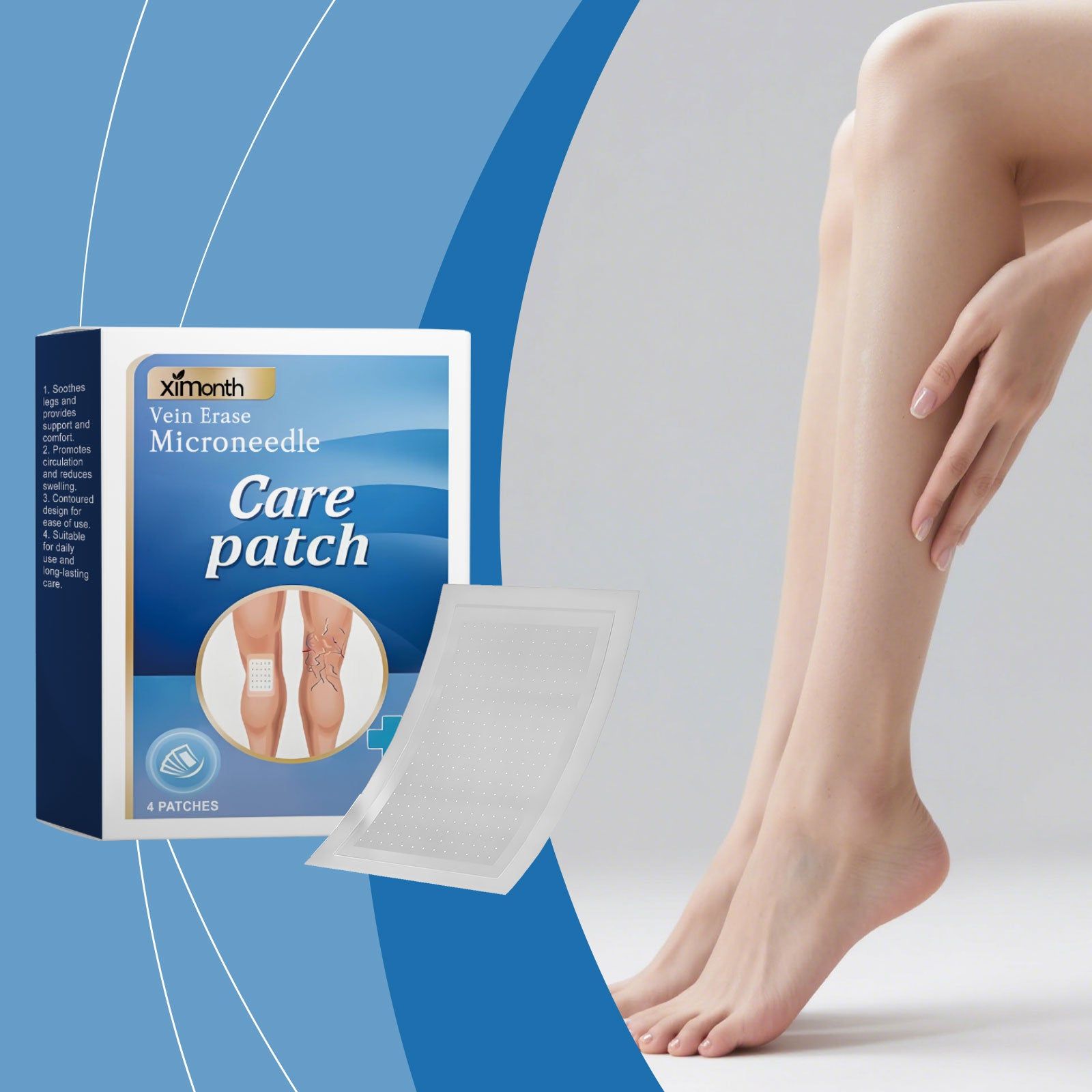 Leg Care Patches, Daily Body Care for Leg Comfort, Moisturizing, Swelling Relief ,4patches