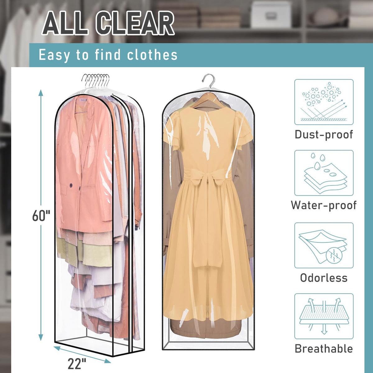 Clear Zippered Garment Bags