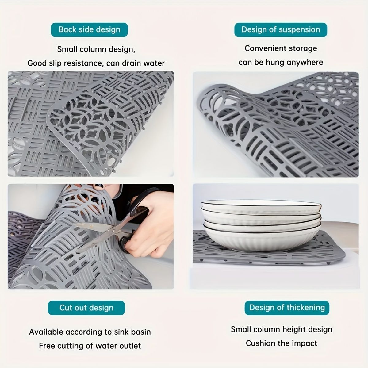 Silicone Sink Mat Cuttable Sink Pad