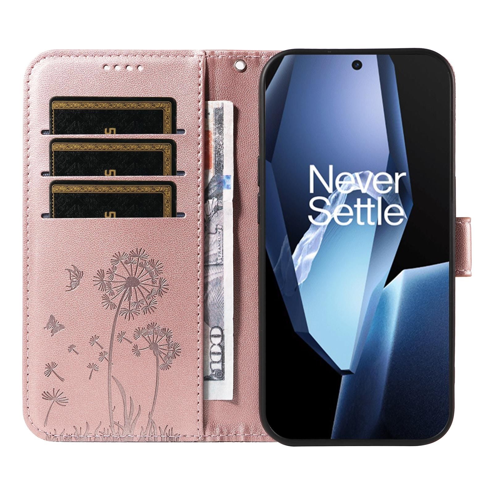 Dandelion Embossed Leather Case For OnePlus 13R 5G Global