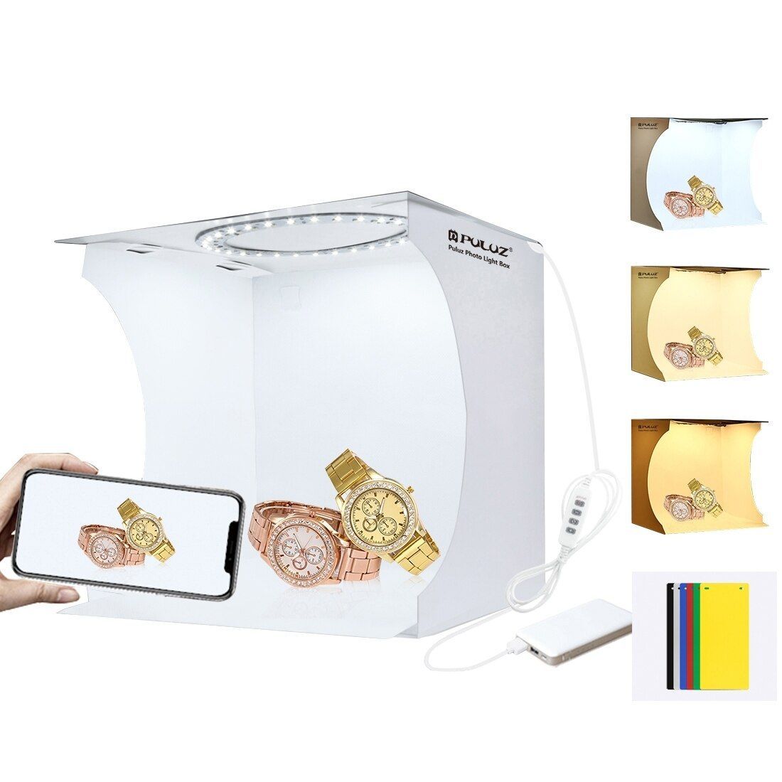 24 * 23 * 22cm Light Box Mini LED Ring Light Box Lightbox Photo Studio Shooting