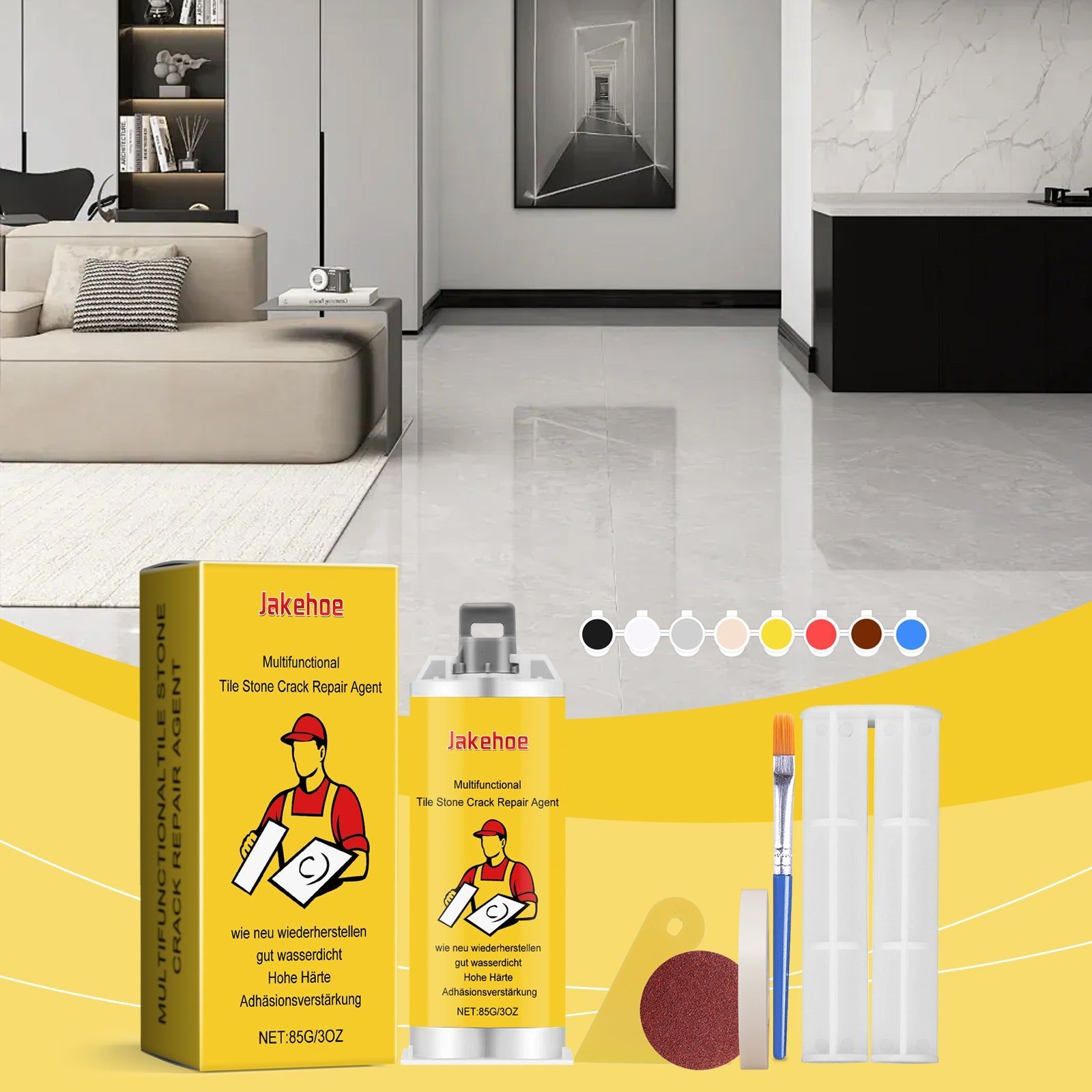 Fast Tile Mending Glue, Crack Repair Adhesive for Ceramic Marble, Durable & Easy to Use ,1set