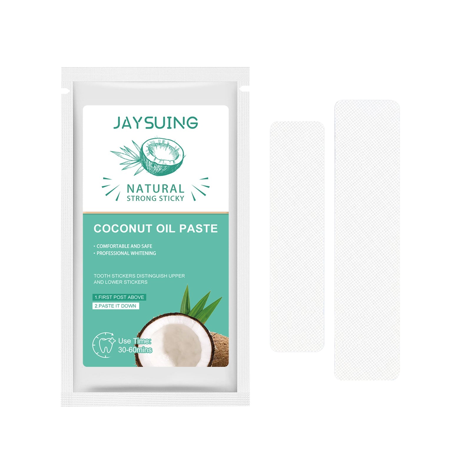 Coconut Oil Whitening Strips for Tartar Stain Care, Brighten Teeth, Remove Plaque ,1pcs