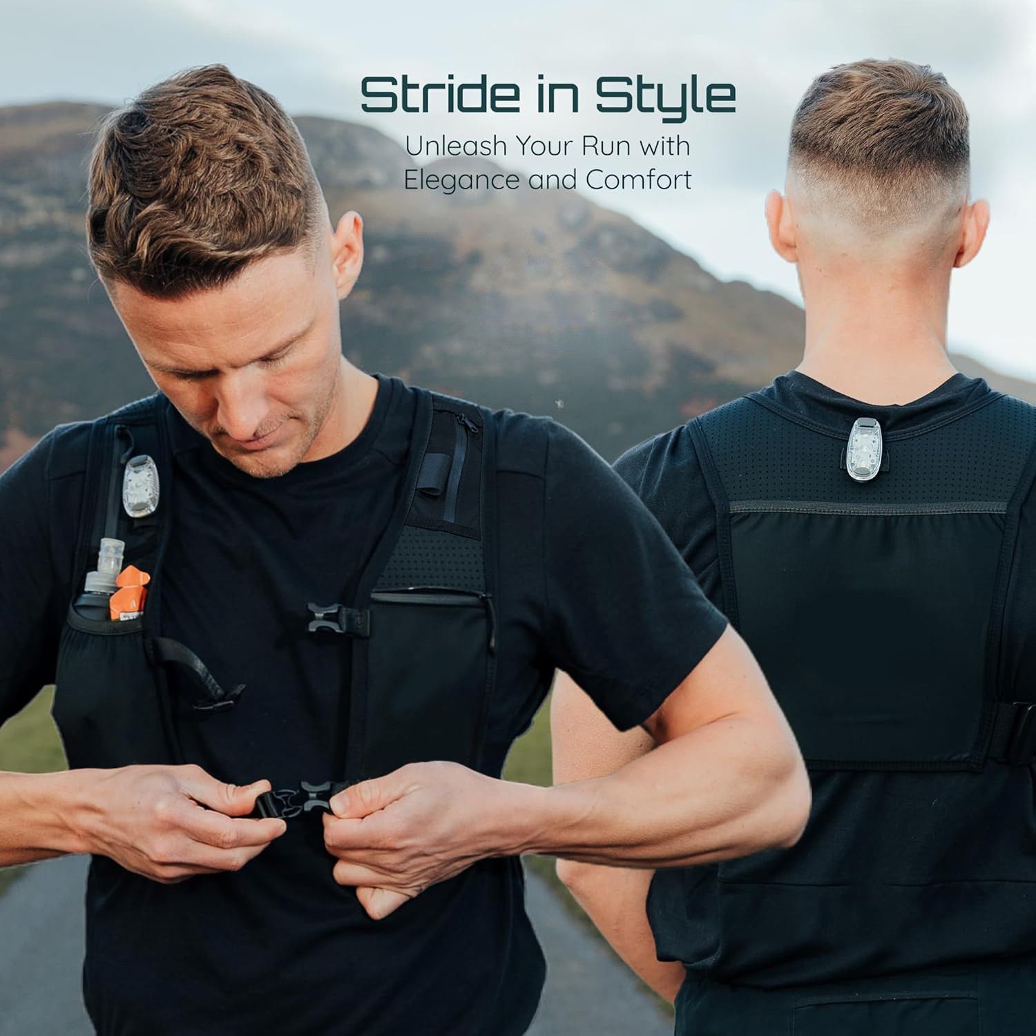 Running Vest Hydration Vest Adjustable Unisex Reflective Vest with Phone Holder