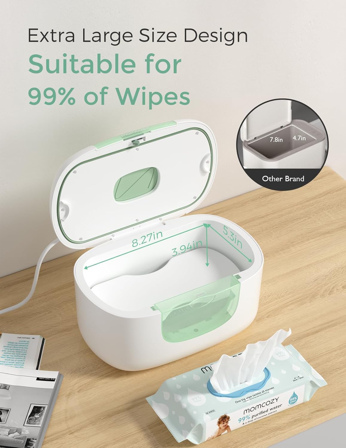 Momcozy Baby Wipe Warmer with Night Light & Digital Display