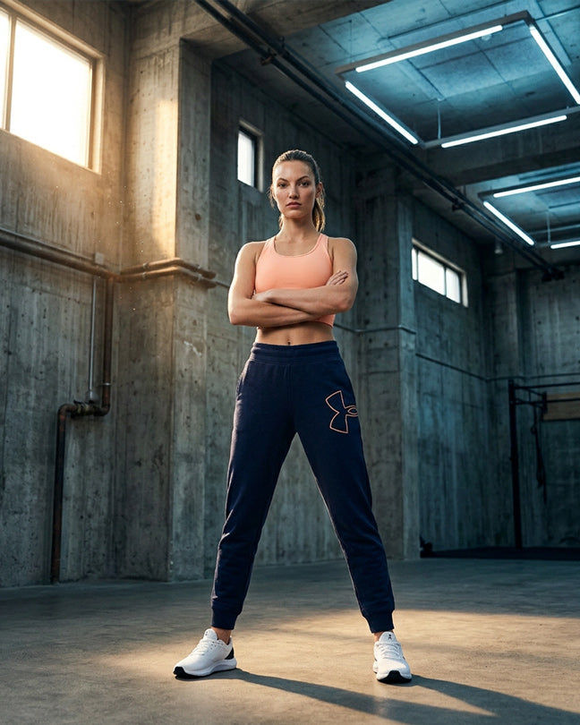 Under Armour Dark blue salmon logo jogger